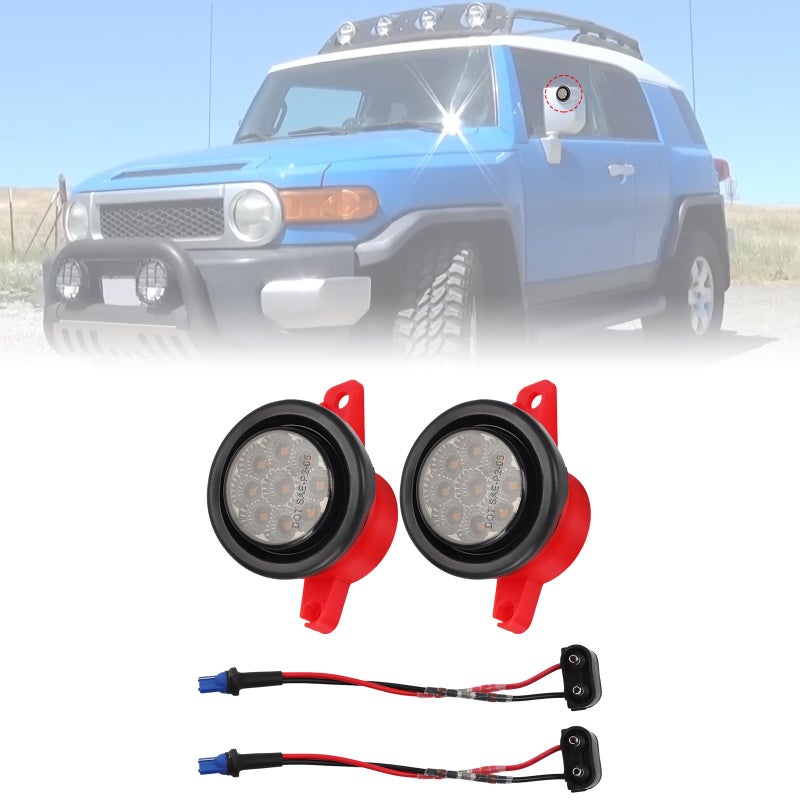 2Pack Mirror Light Dropin Kit LED Smoke Amber for 20072014 Toyota FJ Cruiser Left  Right